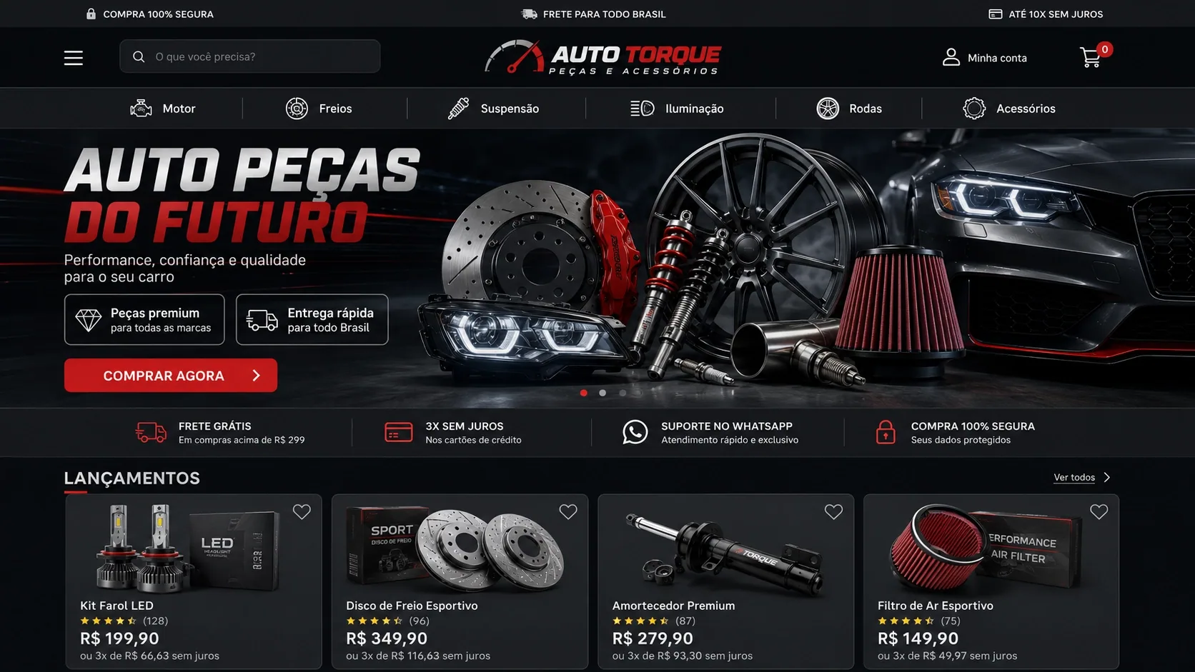 Loja de oficina Auto Torque no desktop
