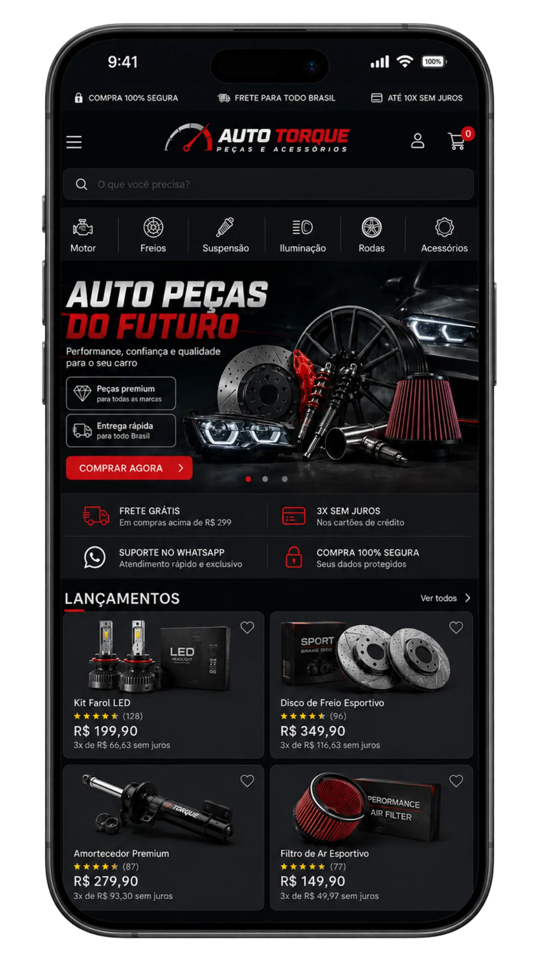 Loja de oficina Auto Torque no celular