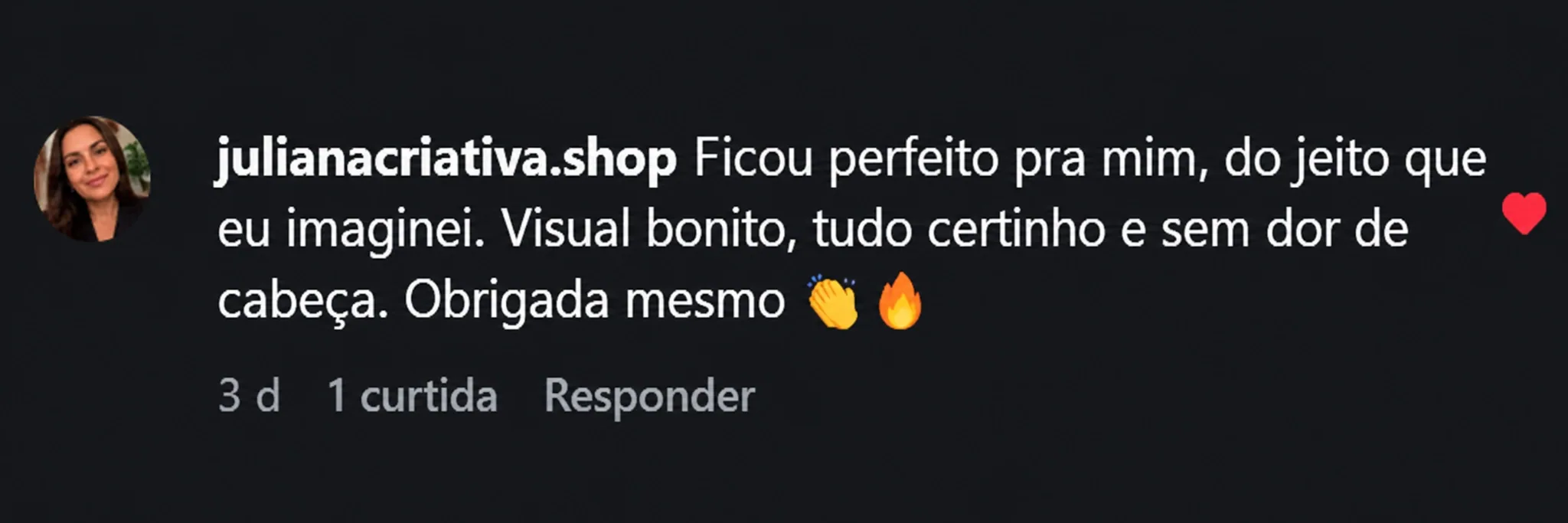Avaliação de julianacriativa.shop